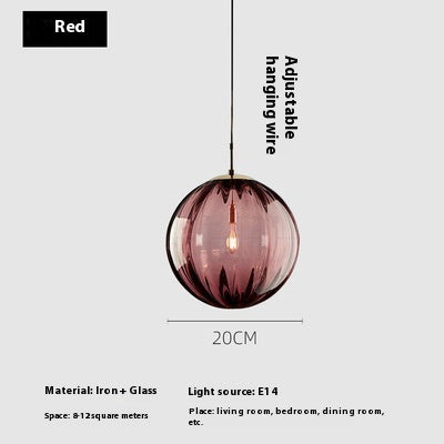 Simple Water-wave Glass Ball Creative Chandelier