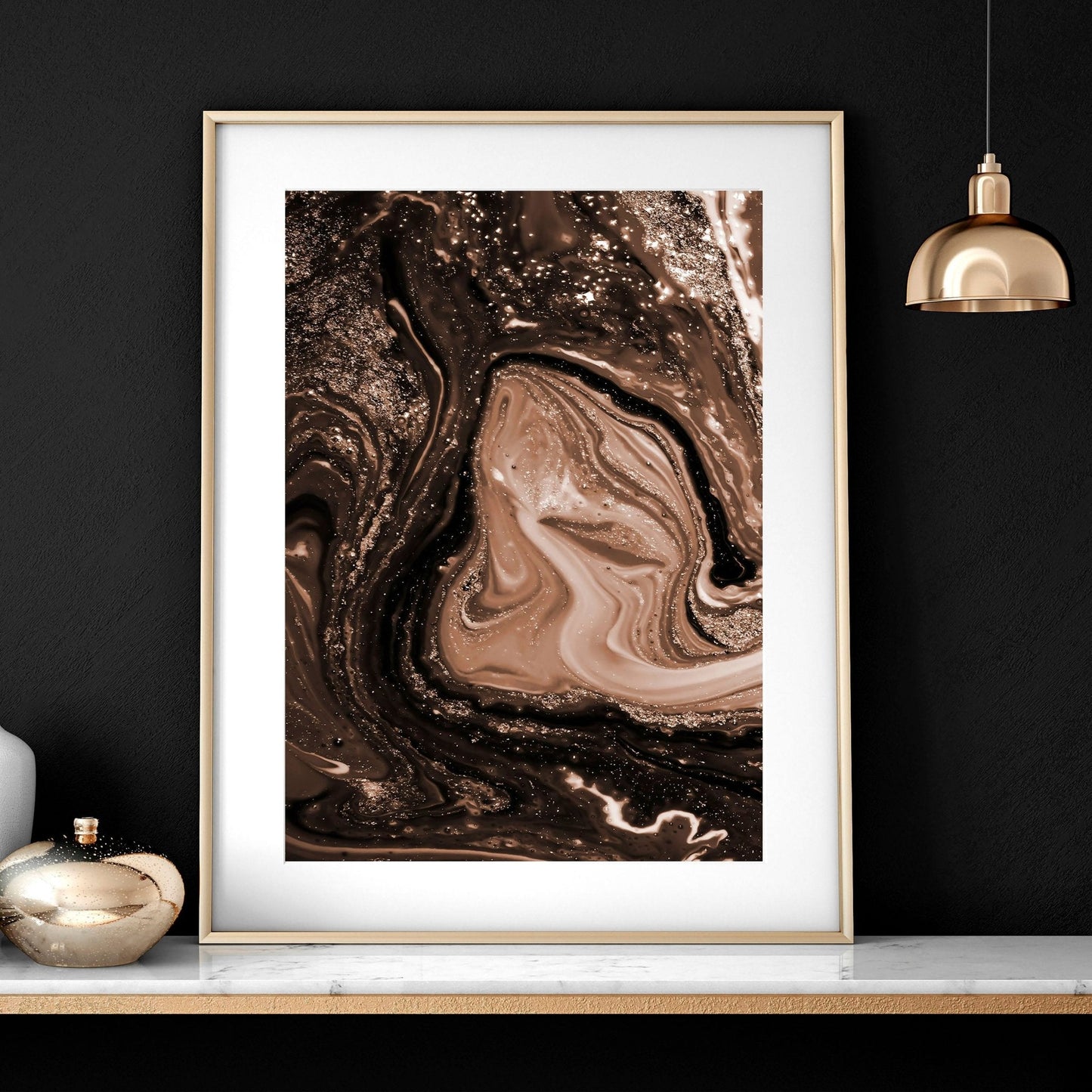 Copper Wall art | set of 3 framed wall art prints