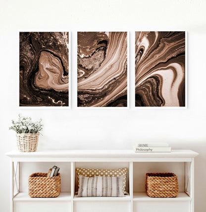 Copper Wall art | set of 3 framed wall art prints