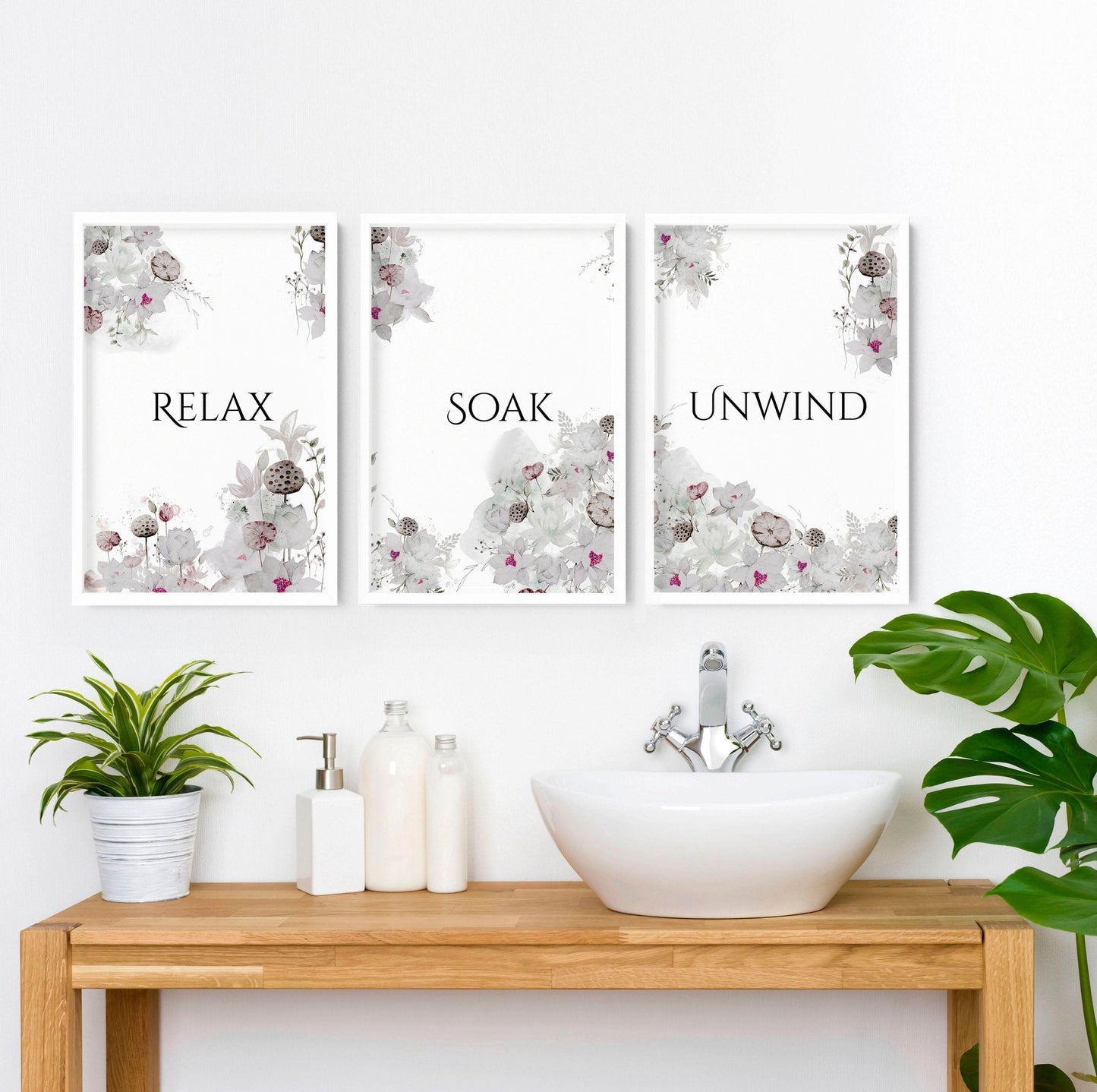Wall prints for bathroom | Set of 3 wall art
