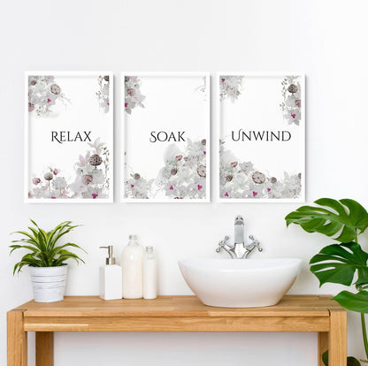 Wall prints for bathroom | Set of 3 wall art