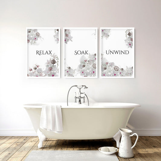 Wall prints for bathroom | Set of 3 wall art