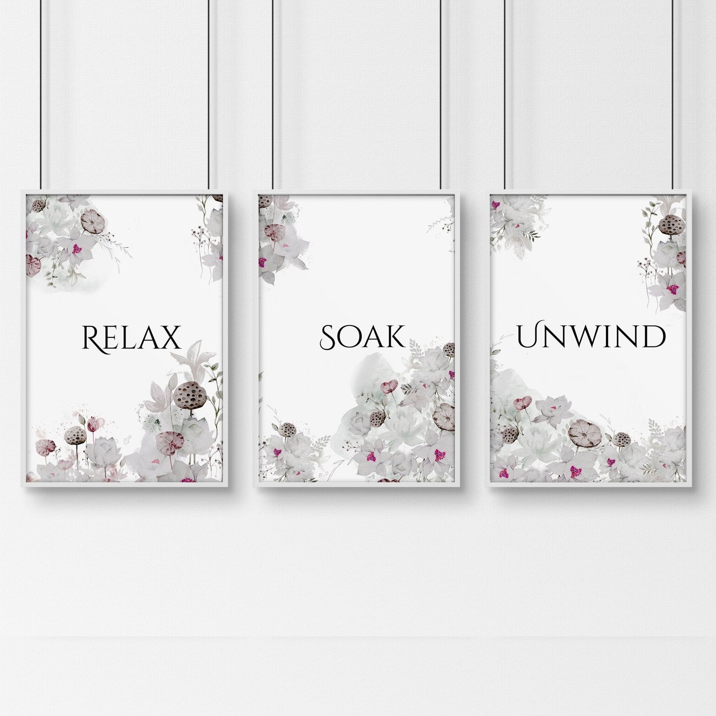 Wall prints for bathroom | Set of 3 wall art