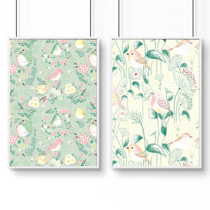 Woodland nursery decor | set of 2 wall art prints