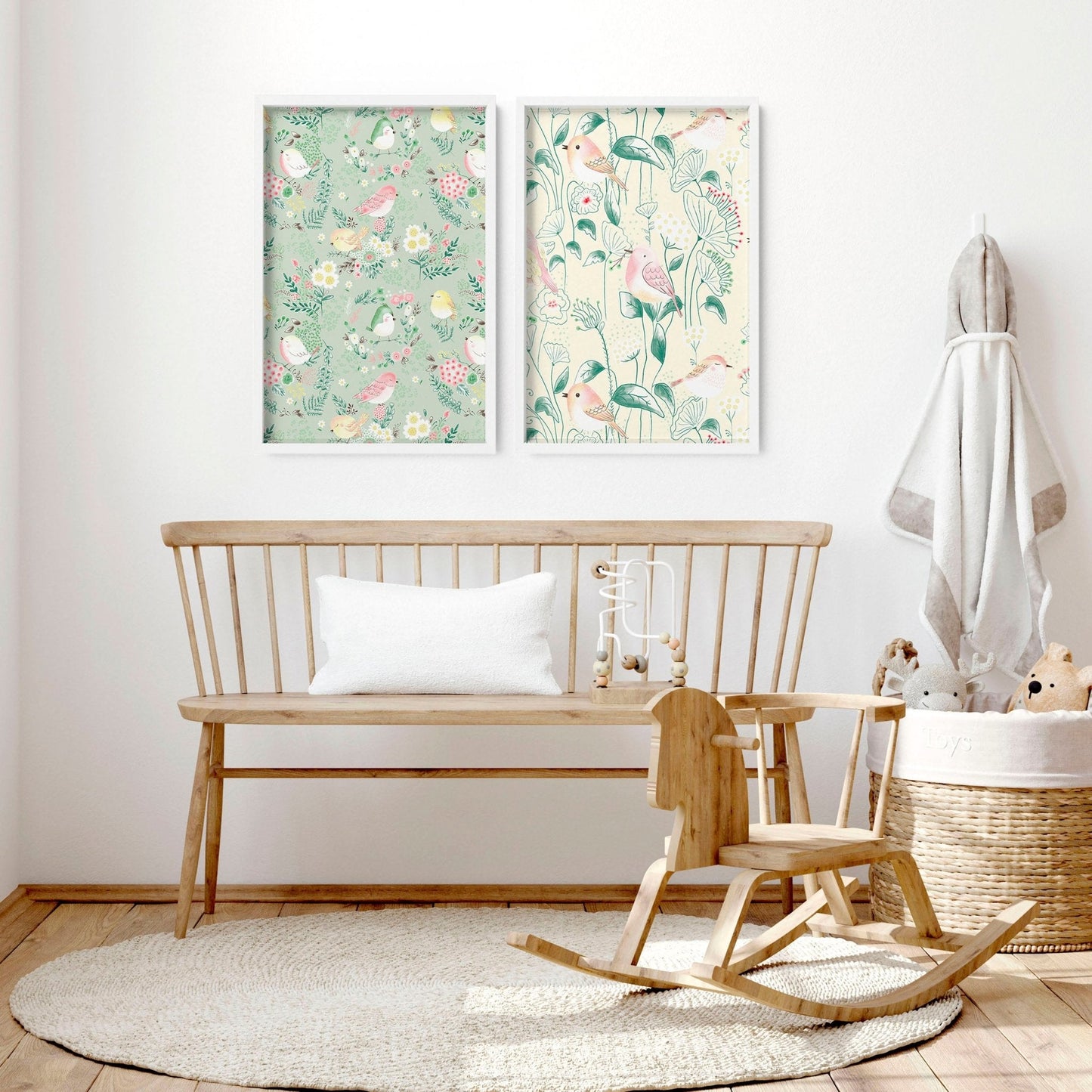 Woodland nursery decor | set of 2 wall art prints