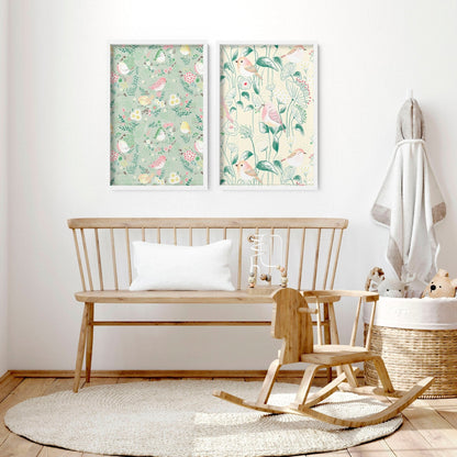Woodland nursery decor | set of 2 wall art prints