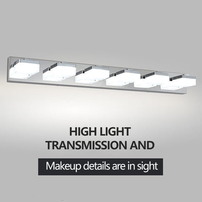 Modern 6-Light Chrome LED Vanity Mirror Light Fixture For Bathrooms