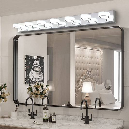 Modern 7-Light LED Vanity Light Fixture - Chrome Finish with Acrylic