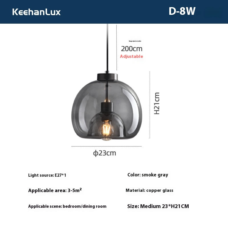 Modern Minimalist Glass Single Pendant Light