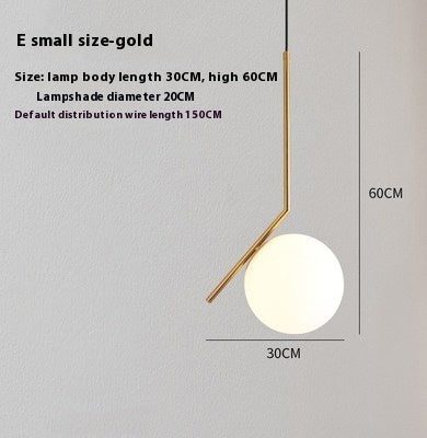 Simple Ball Glass Small Droplight Bedroom Bedside Single Headlight