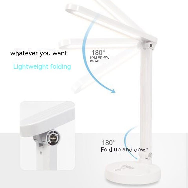 Dual-purpose Charging And Plug-in Table Lamp Folding Table Lamp Student Study Dormitory