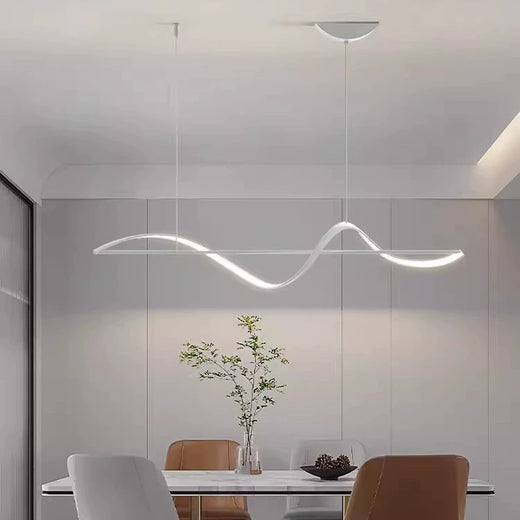Candelabro colgante lineal minimalista italiano de cristal