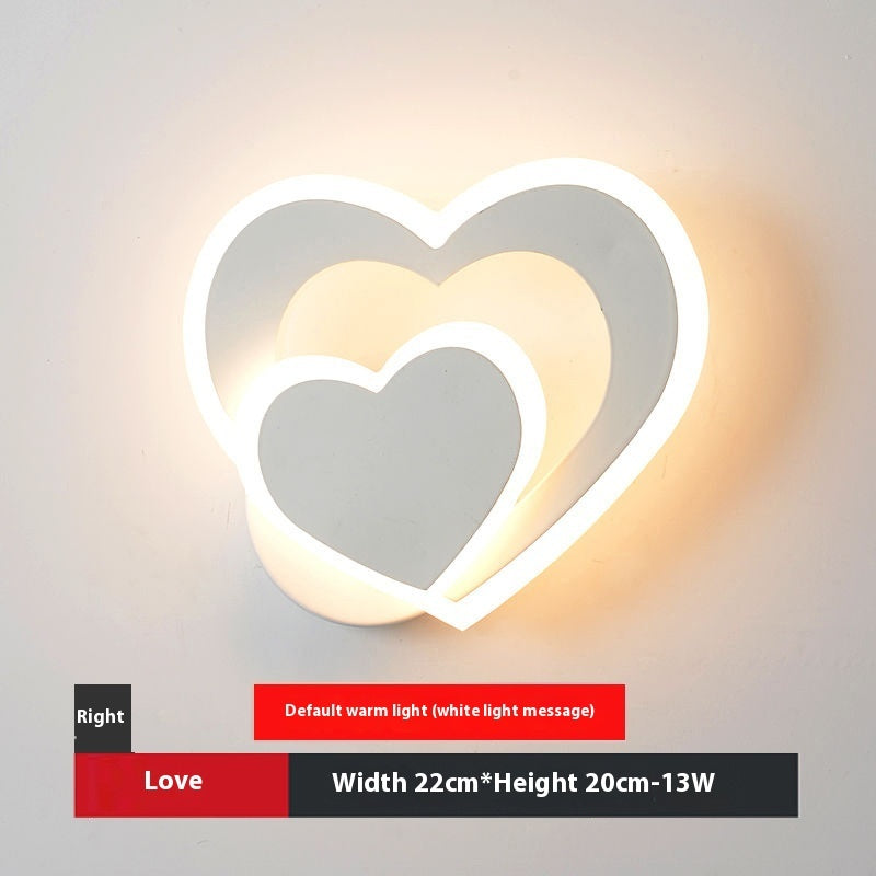LED Heart-shaped Wall Lamp - Bedroom Living Room Light