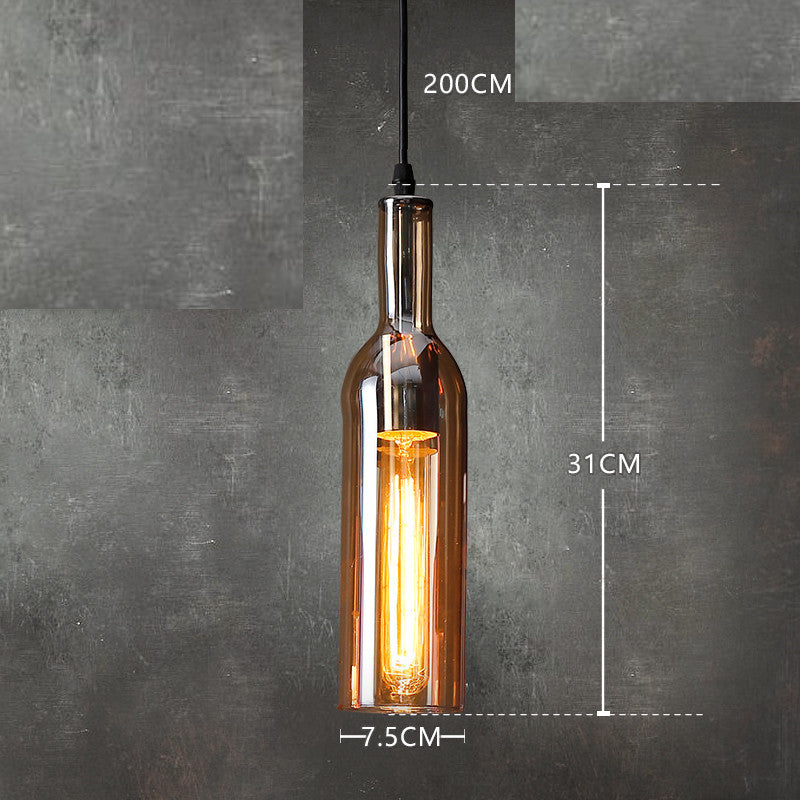 Nordic Wine Bottle Glass Pendant Chandelier