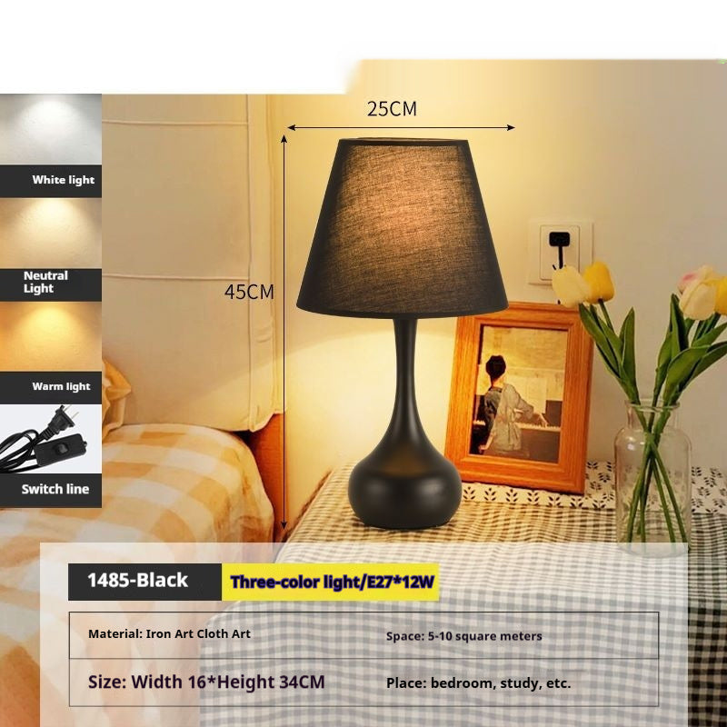 Fabric Table Lamp Bedroom Bedside Lamp High-grade Warm Atmosphere