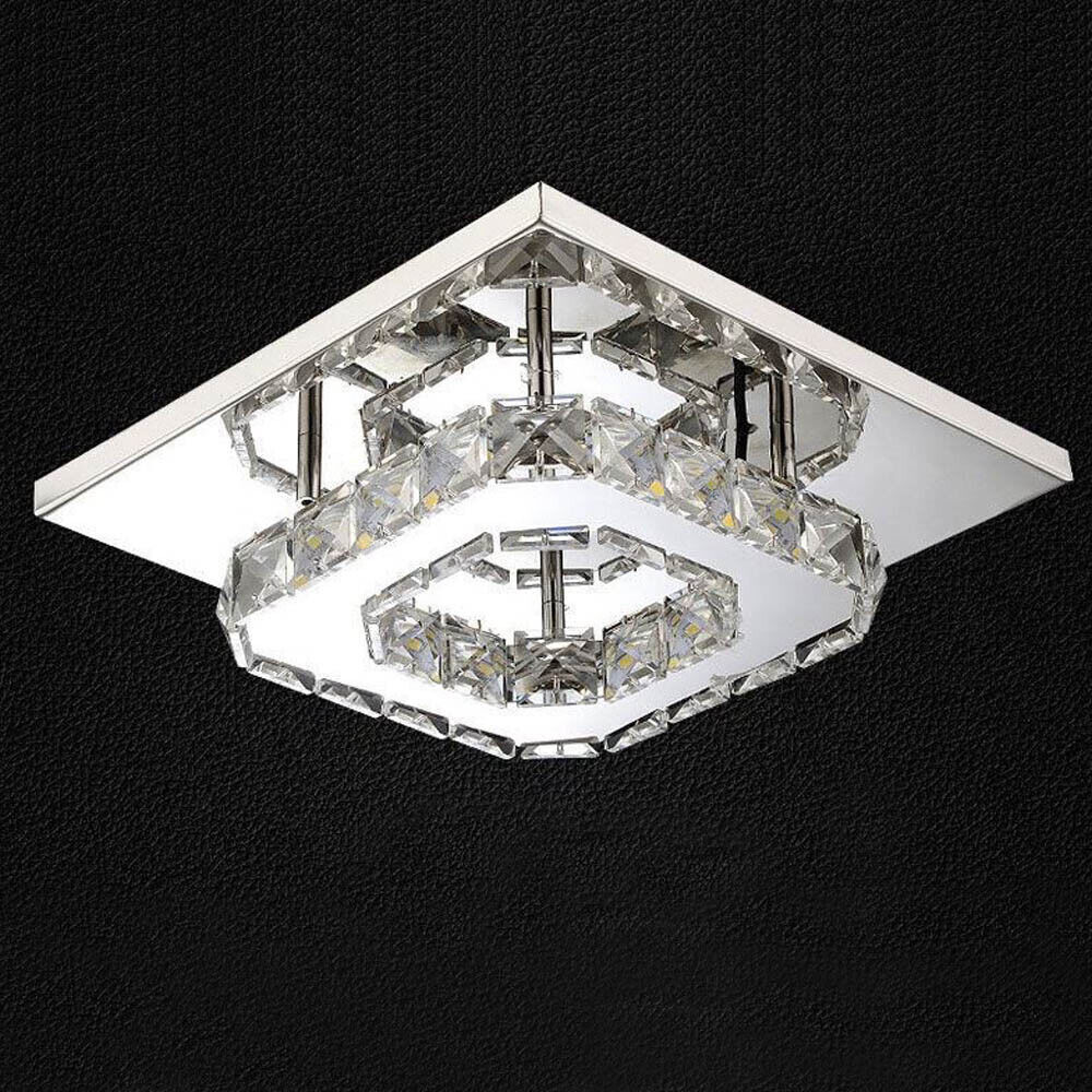 Crystal Ceiling Light LED Lamp Light Room Chandelier Living Pendant LED Square