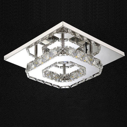 Crystal Ceiling Light LED Lamp Light Room Chandelier Living Pendant LED Square