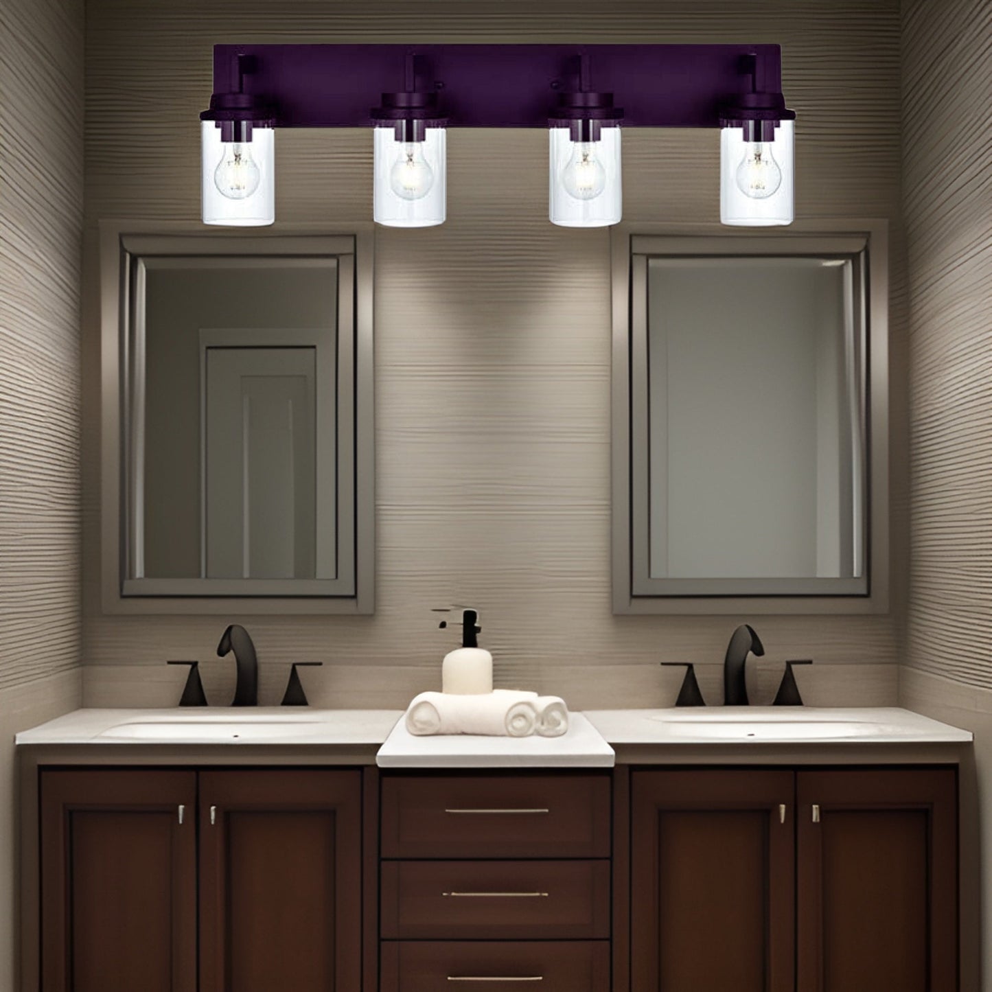 Modern Wall Bathroom Vanity Light Fixture 4 Light Oil Rubbed Bronze