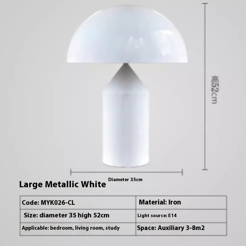 Post-modern Creative Simple Model Room Hotel Desktop Bedroom Bedside Semi-circular Hardware Mushroom Desk Lamp