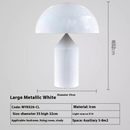 Post-modern Creative Simple Model Room Hotel Desktop Bedroom Bedside Semi-circular Hardware Mushroom Desk Lamp