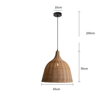 Japanese Restaurant Chandelier Bamboo Rattan Quiet Wind Zen