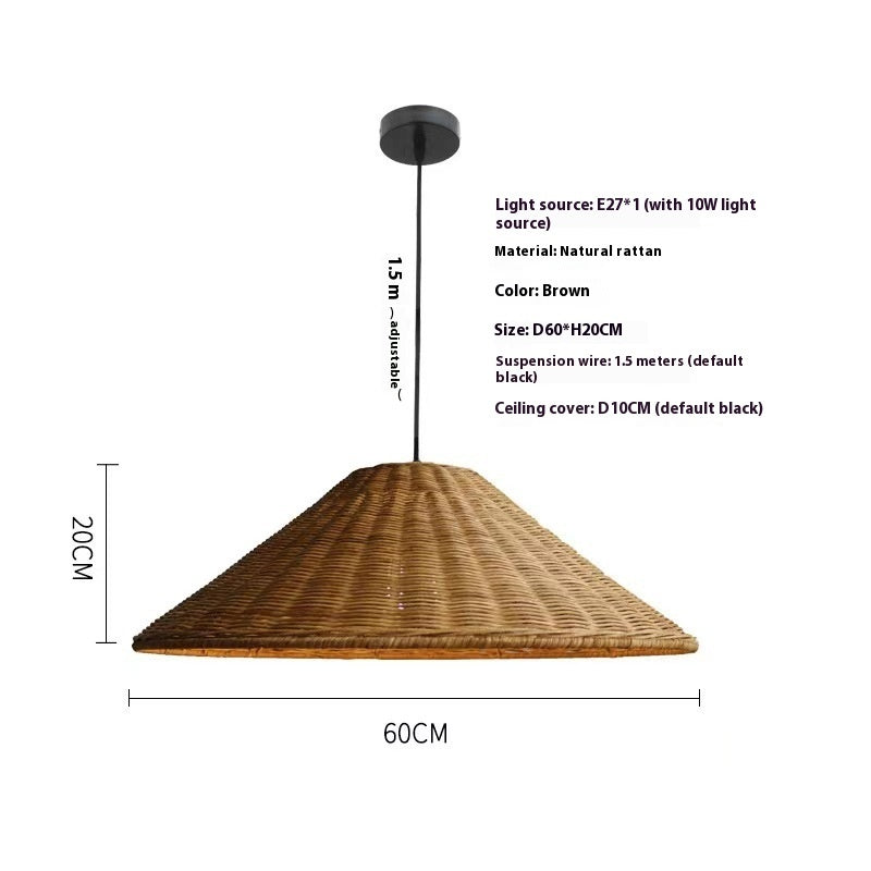 Wabi Sabi Bamboo Rattan Pendant Light