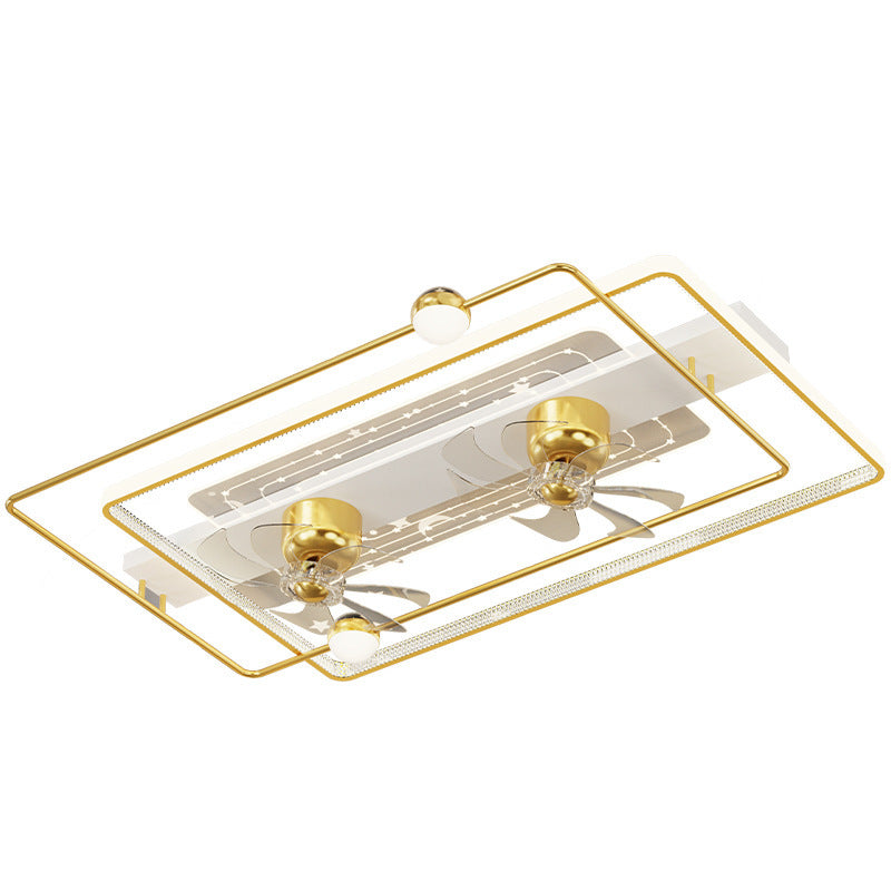 Creative 360 Rotating Head Shaking Electric Fan Integrated Ceiling Lamp