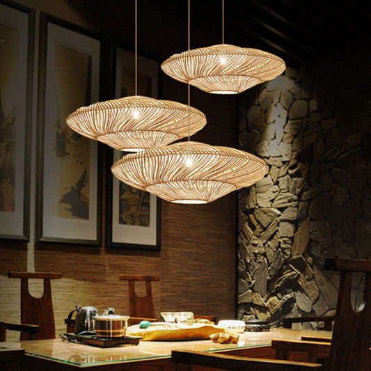 Zen Tea Room Rattan-weaved Ceiling Lamp