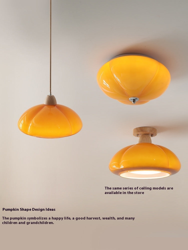 Mid-ancient Log Cream Style Pumpkin Chandelier