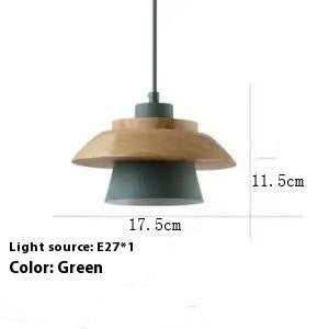 Alloy Japanese Wooden Modern Minimalist Restaurant Small Pendant Lamp