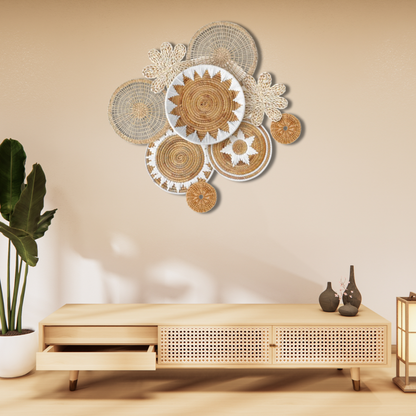 Basket Wall Decor Set – Boho Wicker Wall Art – Handwoven Boho Decor