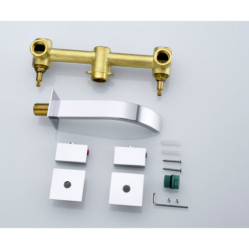 Sumerain Wall Mount Lavatory Faucet Two Handle Bathroom Faucet