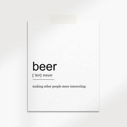 Beer Definition Wall Art Print