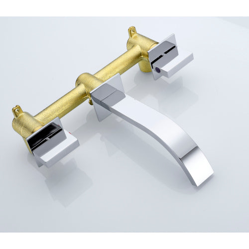 Sumerain Wall Mount Lavatory Faucet Two Handle Bathroom Faucet