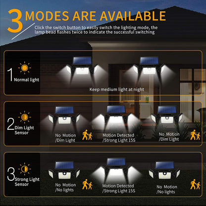 70Leds Solar Sensor Outdoor Light Wall Light