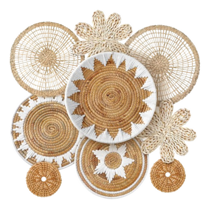 Basket Wall Decor Set – Boho Wicker Wall Art – Handwoven Boho Decor