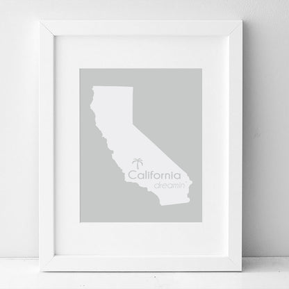California State Wall Art Print