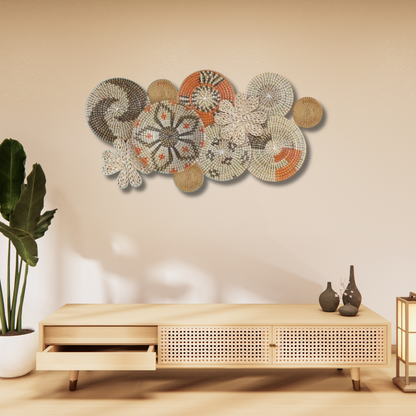 Basket Wall Decor Set Boho Wicker Wall Art Handwoven Bohemian Decor