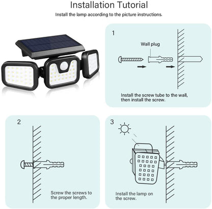 70Leds Solar Sensor Outdoor Light Wall Light