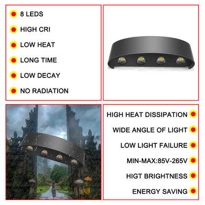 Dual-head Light Wall Lamp for Home Cool White