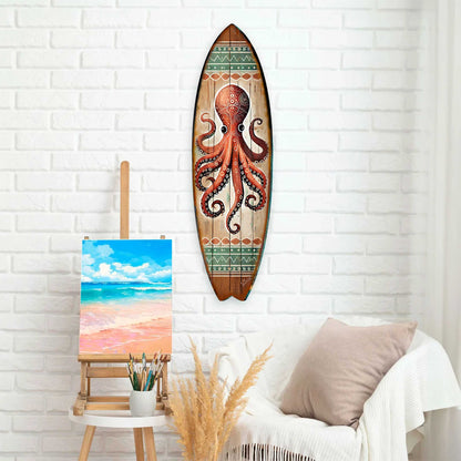 Octopus Surfboard Wall Art – Coastal Ocean Decor by G.DeBrekht