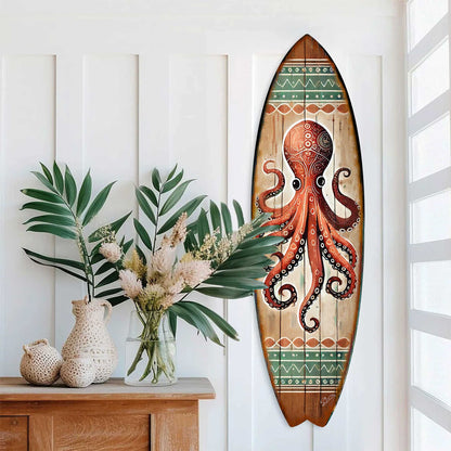 Octopus Surfboard Wall Art – Coastal Ocean Decor by G.DeBrekht