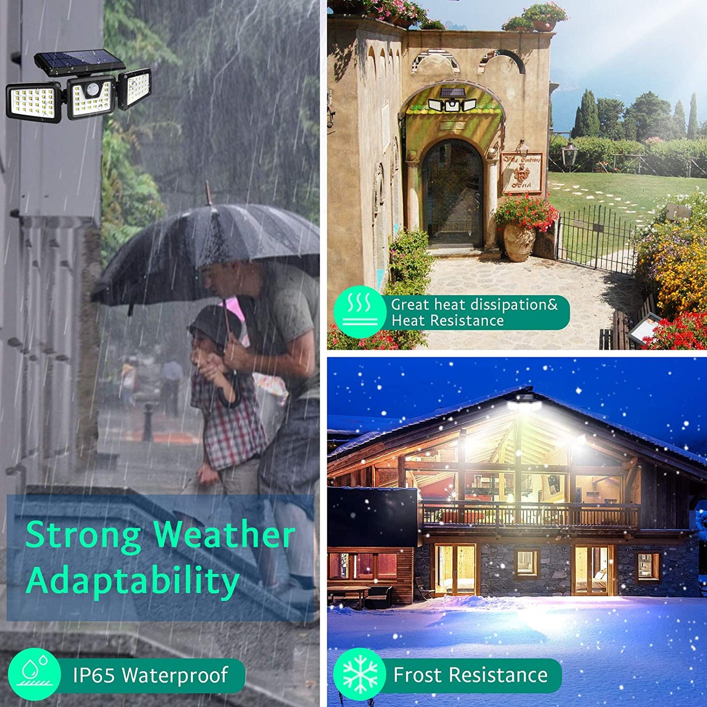 70Leds Solar Sensor Outdoor Light Wall Light