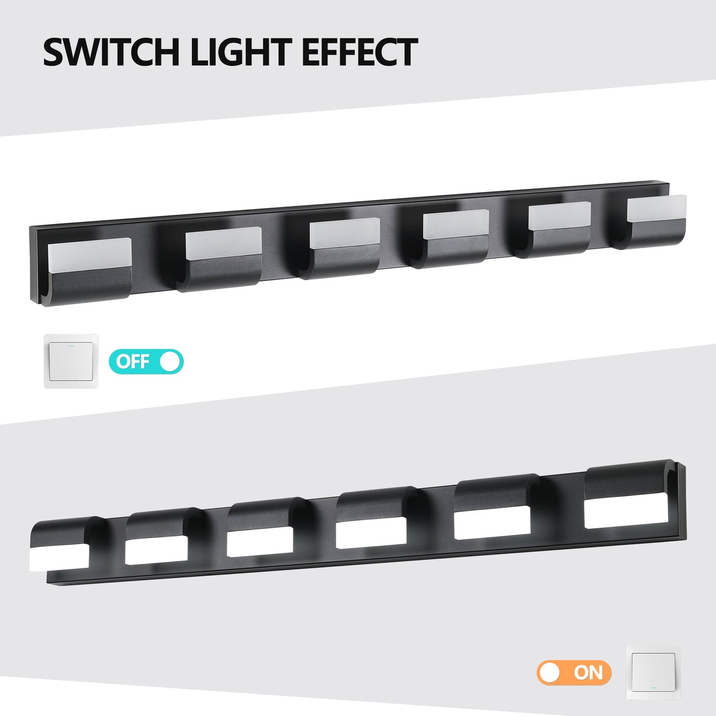 Modern Bathroom Vanity Lighting 6-Light LED Vanity Lights Over Mirror