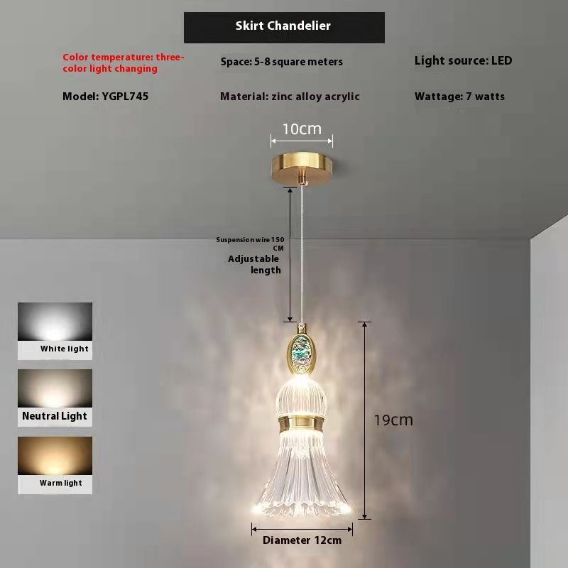 Bedroom Bedside Lamp Minimalist Small Droplight