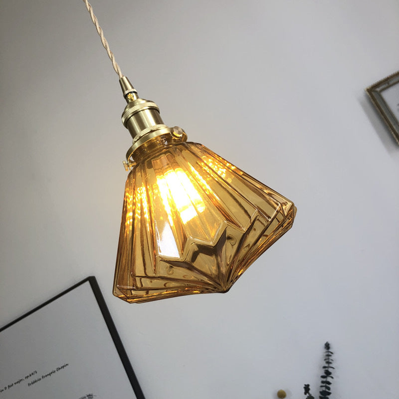 Brass Glass Pendant Light Nordic Japanese Style