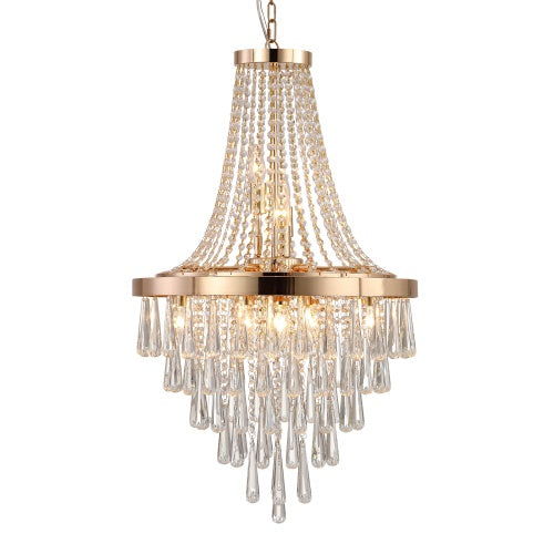 Golden Crystal Chandelier, Large Modern Luxury Chandelier For Living Room, Dining Room, Bedroom, Hallway - Bulb Not Included Unavailable Platforms- Temu