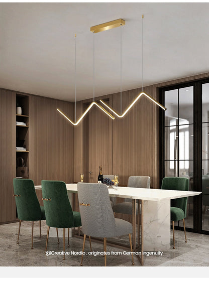 Irregular Strip Dining-room Lamp Modern Minimalist Chandelier