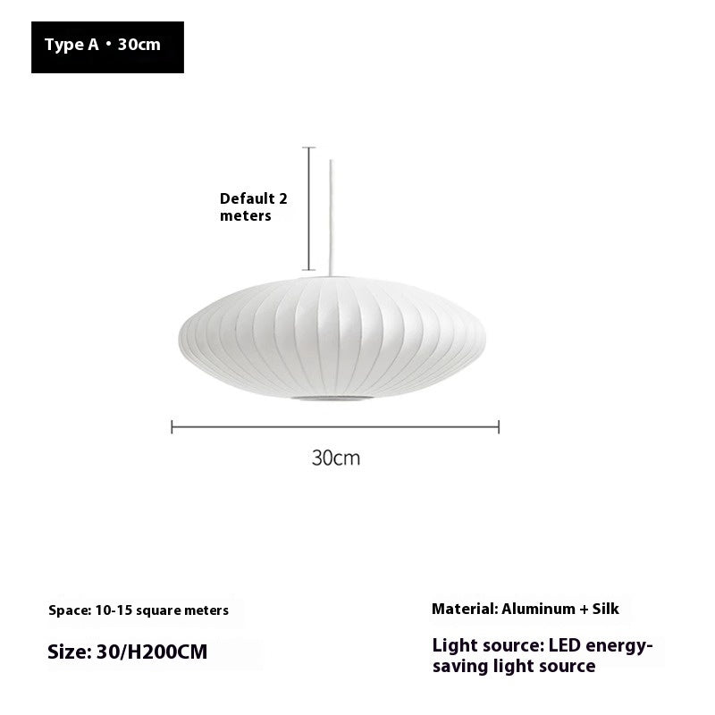 Nordic Silk-like Hanging Restaurant Silent Cage Flat Bedroom Lamps