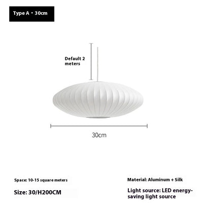 Nordic Silk-like Hanging Restaurant Silent Cage Flat Bedroom Lamps